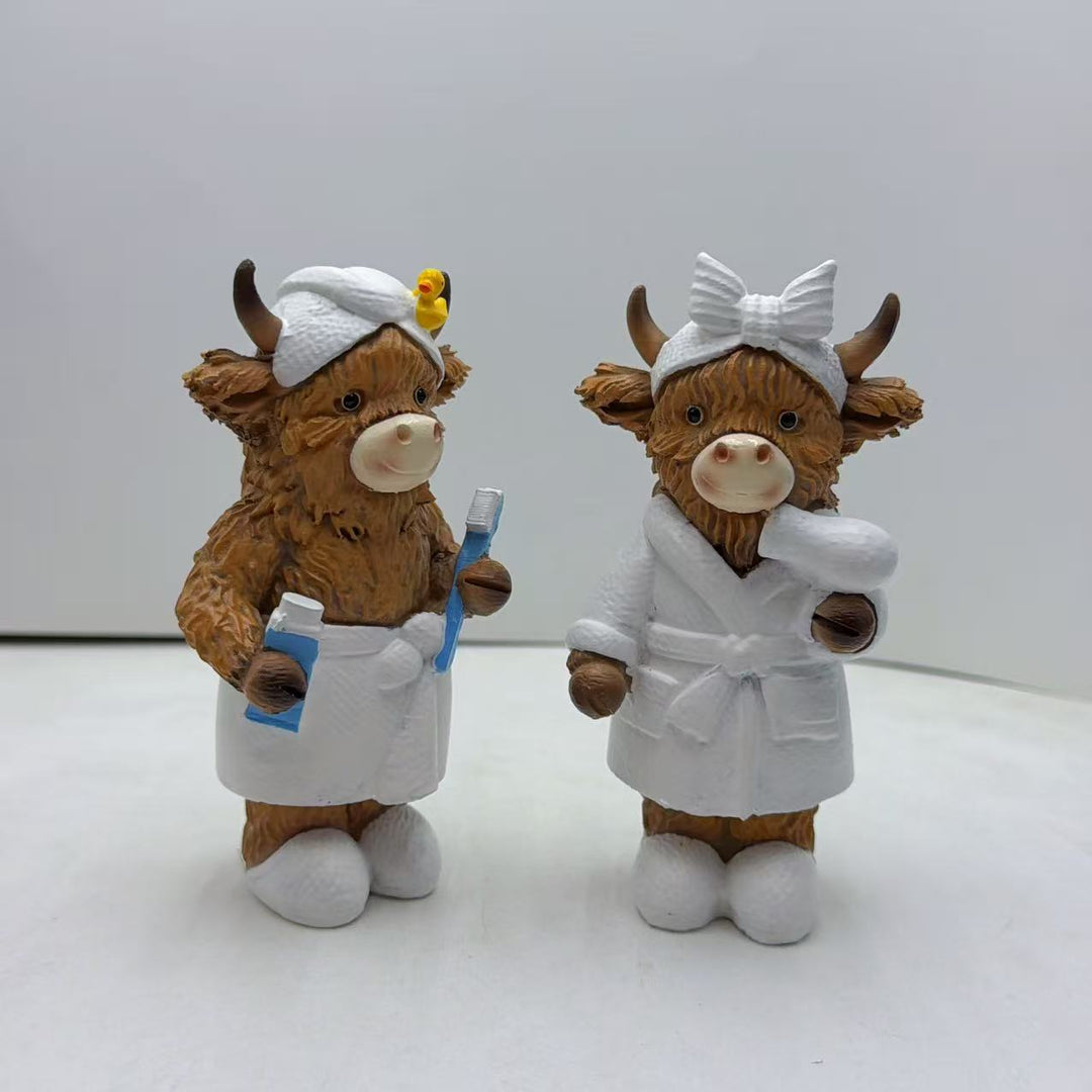 Funny Highland Cattle Bathroom Figure Bowlift
