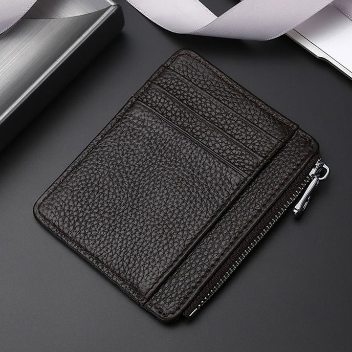 Luxury Leather Zippered Card Holder Bowlift