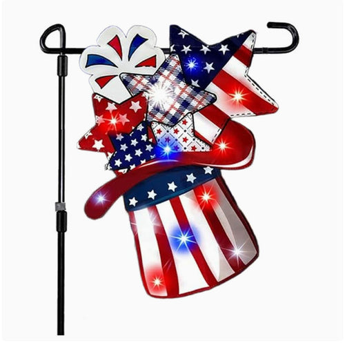 Unisex nan patriotic outdoor decorative gnome garden flag with pole sleeve Bowlift