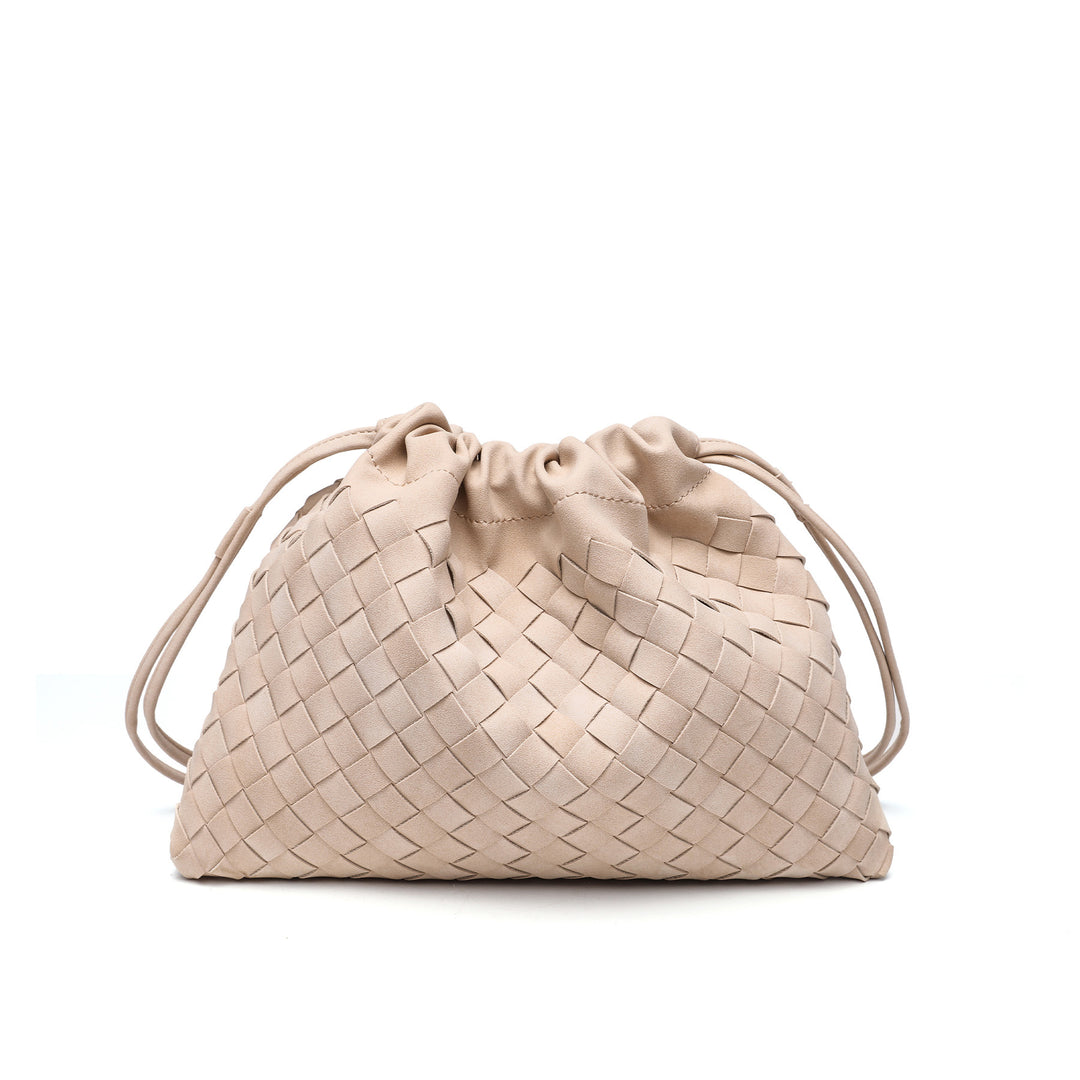 Woven Drawstring Shoulder Bag Bowlift
