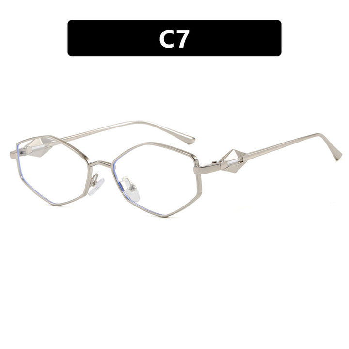 Women's geometric sunglasses with protective UV filter and high-end metal frame Bowlift