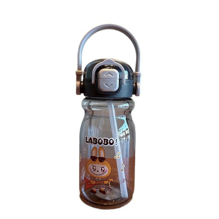 Women's Funny Plastic Drinking Bottle with Integrated Straw Function Bowlift