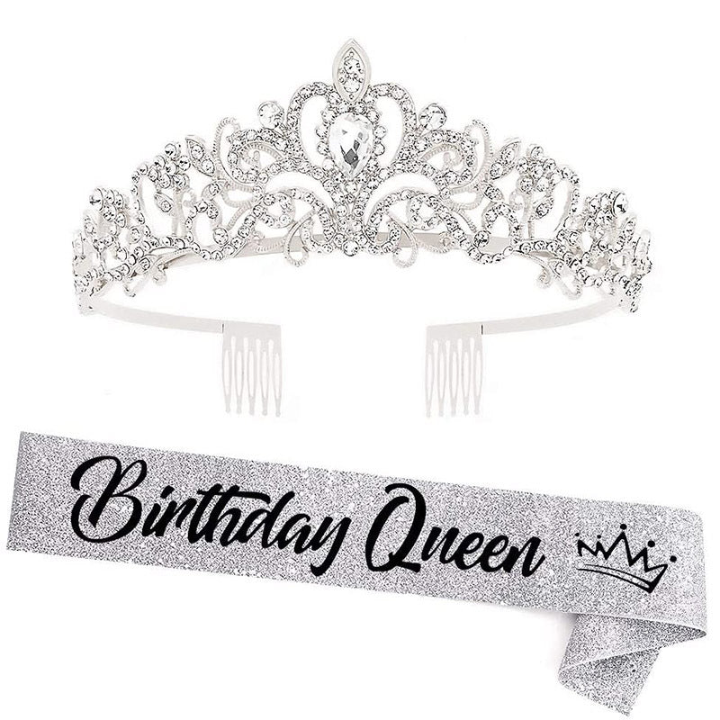 Women's festive birthday sash with glitter Bowlift