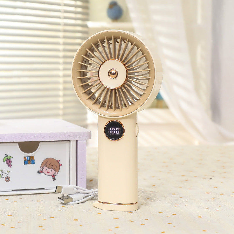 Women Portable Hand Fan with USB Charging Option and Intuitive Design Bowlift
