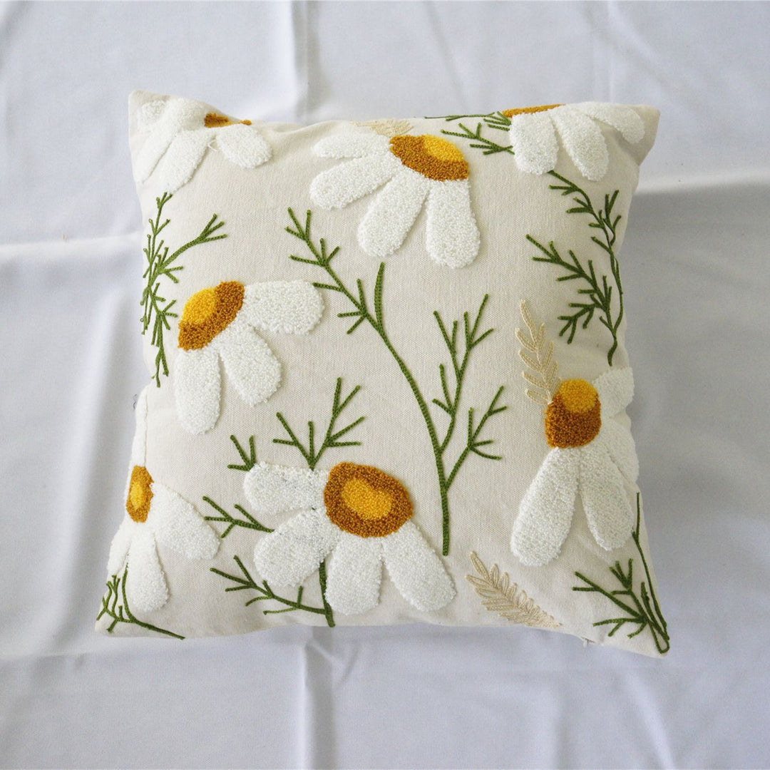 Floral Embroidered Accent Pillow