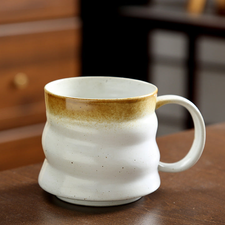Handcrafted Wavy Ceramic Coffee Mug Bowlift