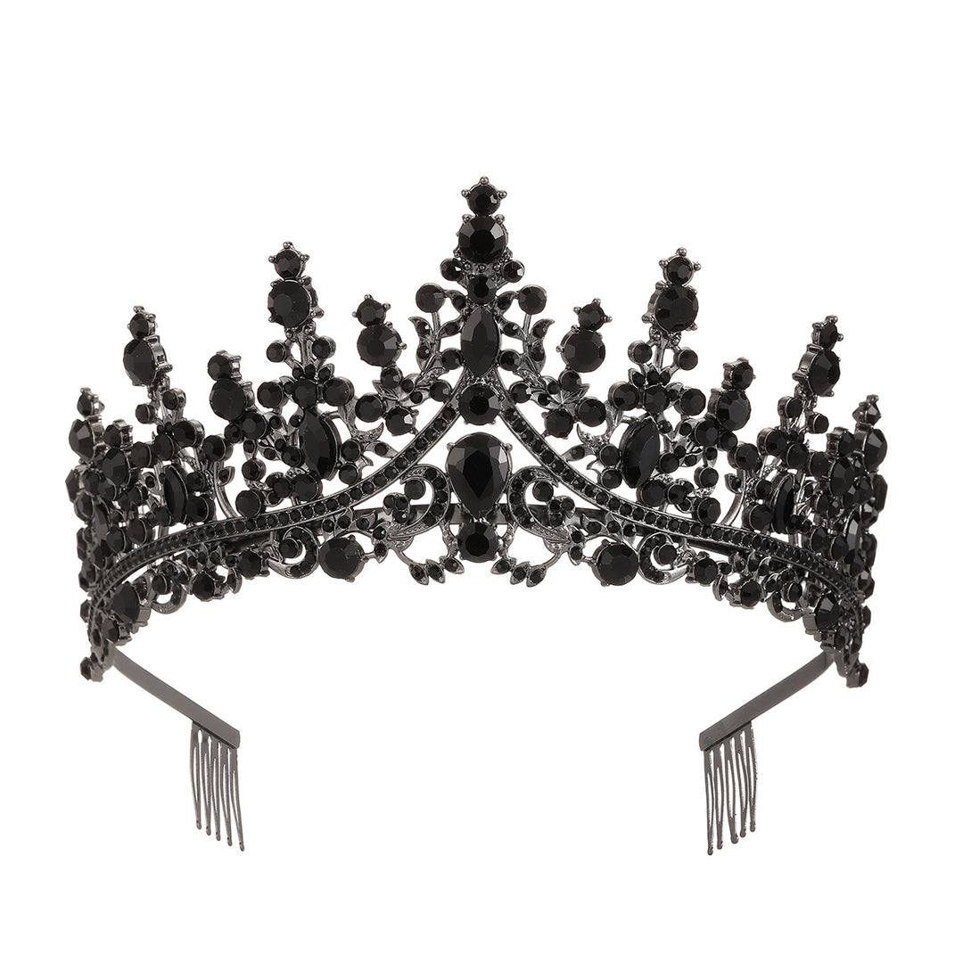 Ladies Opulent Tiara with Black Crystal Detailing Bowlift