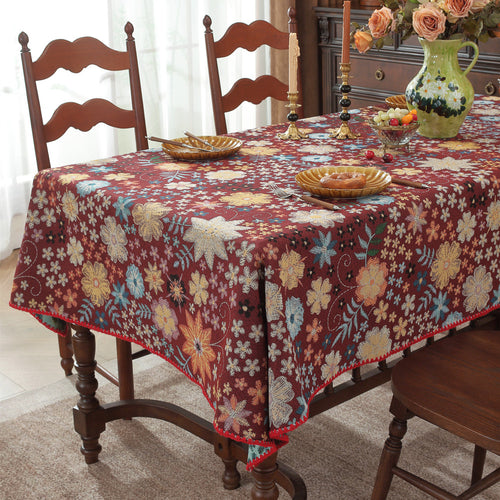 Decorative Floral Embroidered Tablecloth