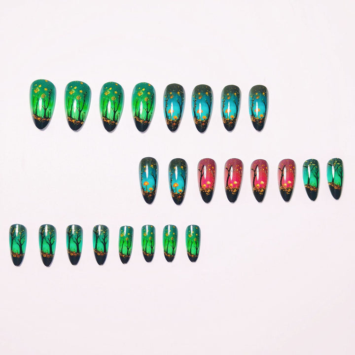 Creative Art Nails with Fascinating Forest and Mushroom Designs Bowlift