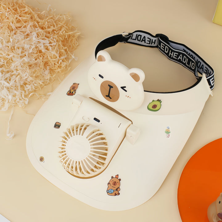 Women's Portable Neck Fan with Cute Bear Design Bowlift