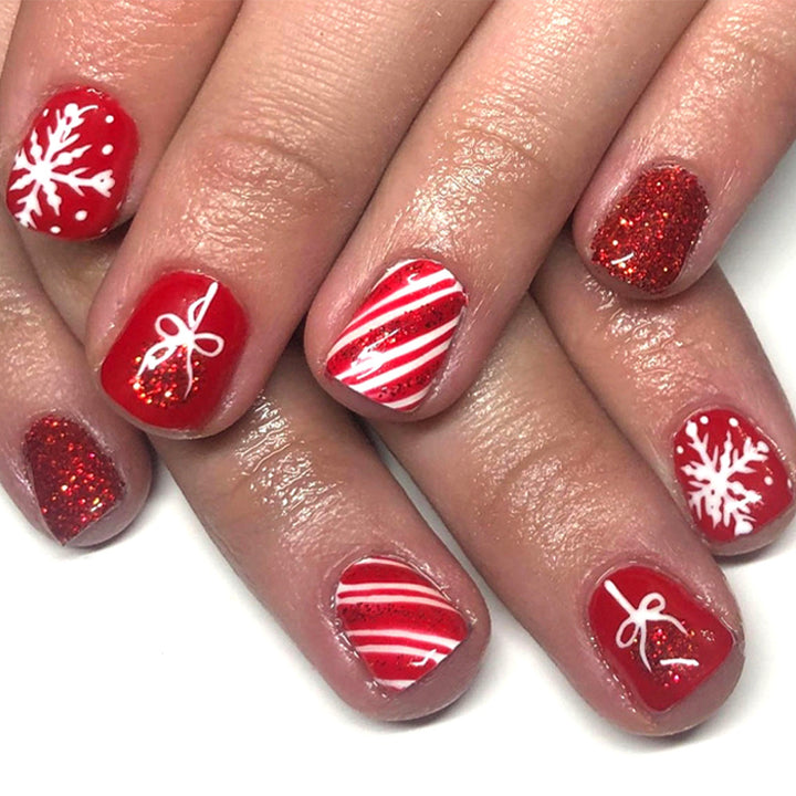 Festive Seasonal Glitter Nail Art Bowlift