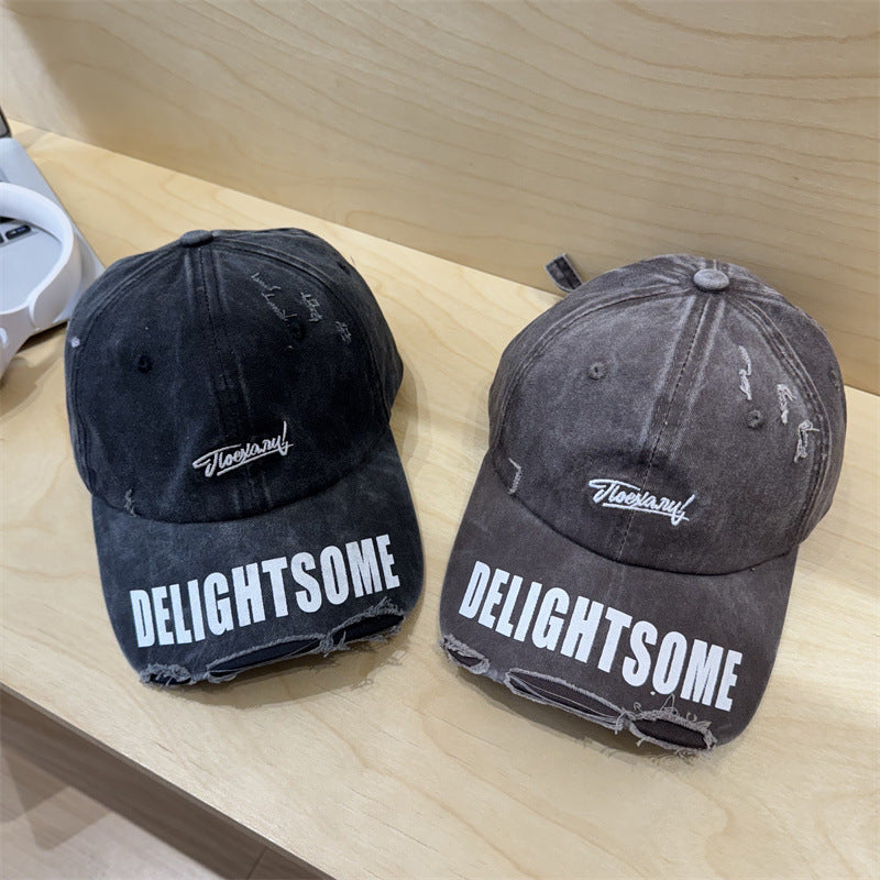 Men's Distressed Casual Cotton Cap Bowlift