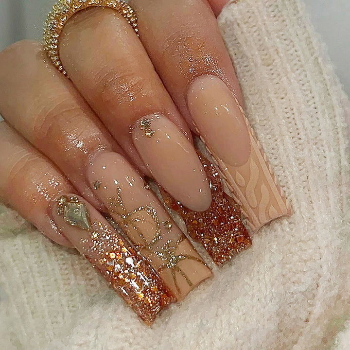 Glamorous Glitter Gradient Press-On Nails Bowlift