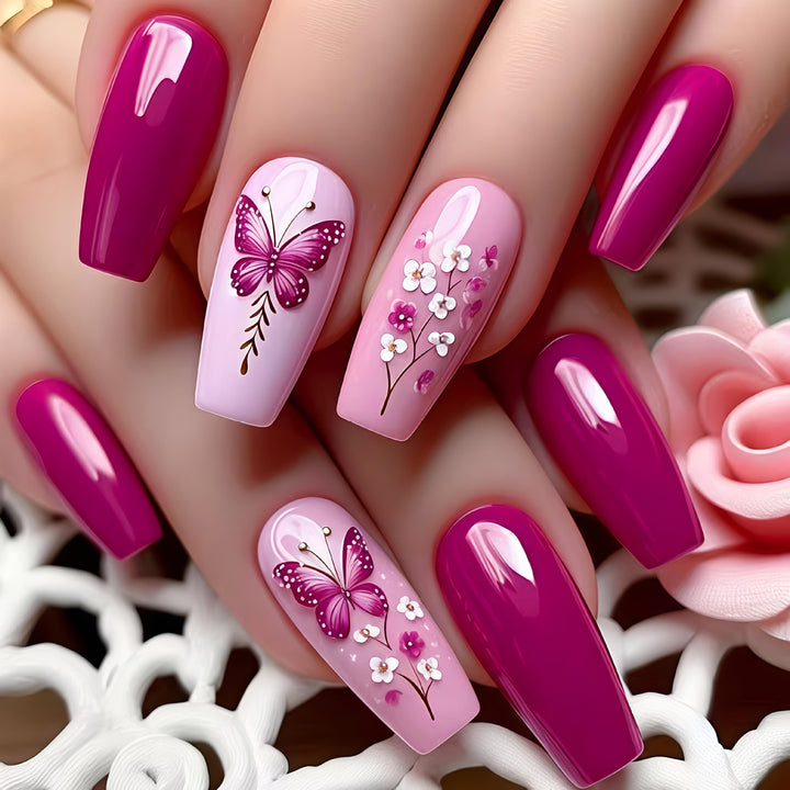 Floral Butterfly Nail Art Set Bowlift