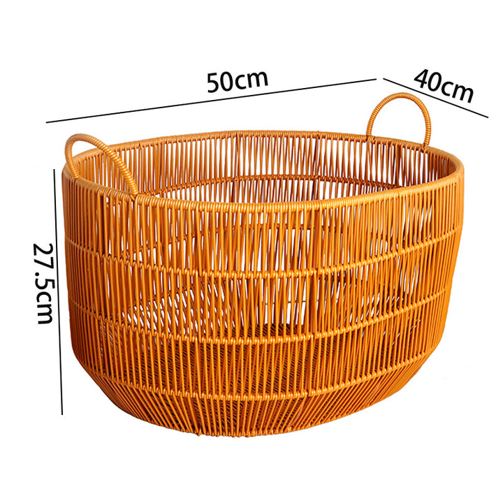 Women Braided Storage Basket with Practical Handles Bowlift