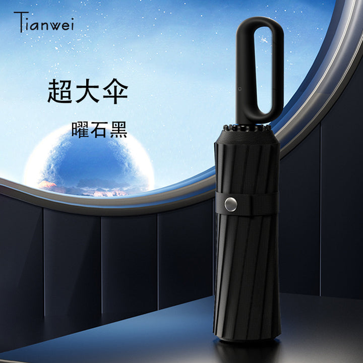 Women Foldable Wind-Resistant Umbrella with Ergonomic Handle Bowlift