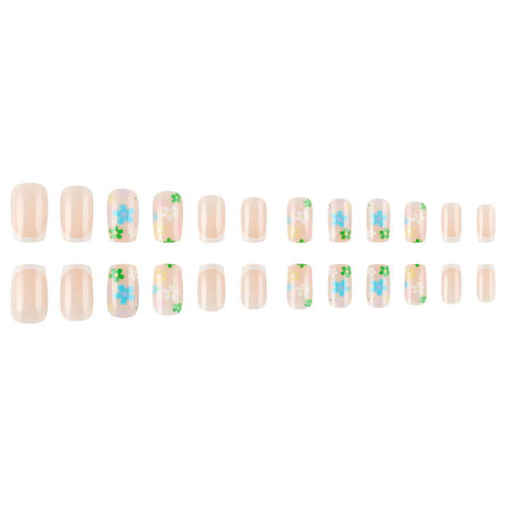 Floral French Tip Press-On Nail Set Bowlift