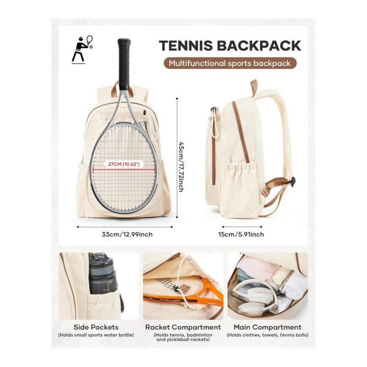Practical tennis backpack with special racket compartments Bowlift