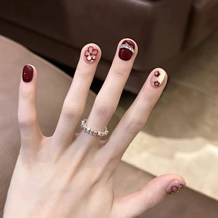 Premium Glittering Press-On Nail Extensions Bowlift