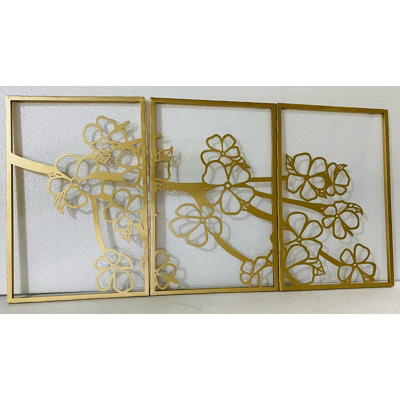 Decorative Floral Metal Wall Art Panel Bowlift