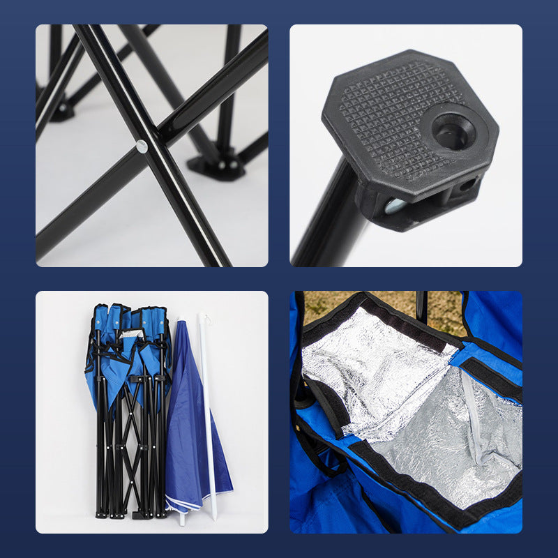 Folding Chair Set with Umbrella Bowlift