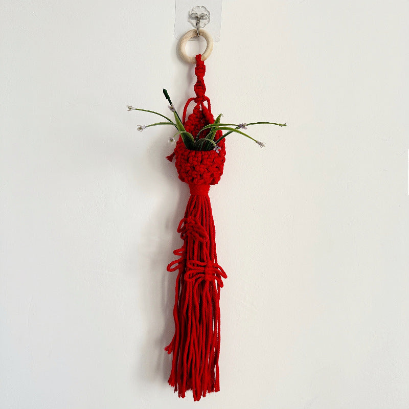 Macrame Plant Hanger with Decorative Tassels Bowlift