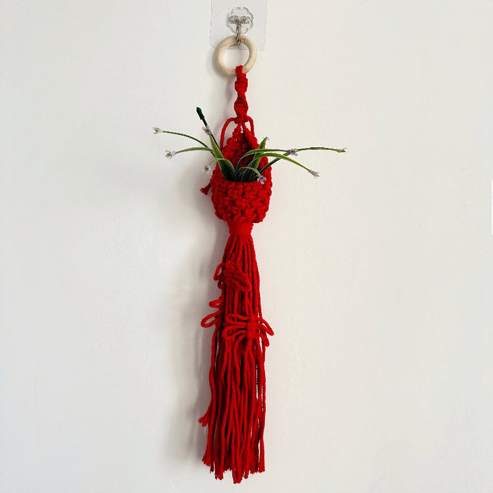 Macrame Plant Hanger with Decorative Tassels Bowlift