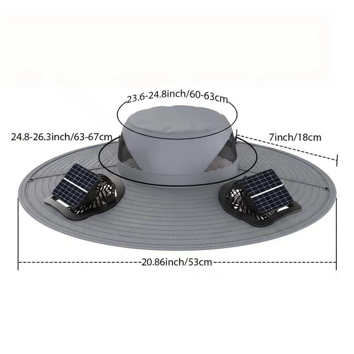 UV-Protect-Sun Hat with removable face and neck protection, integrated solar fan and breathable mesh Bowlift