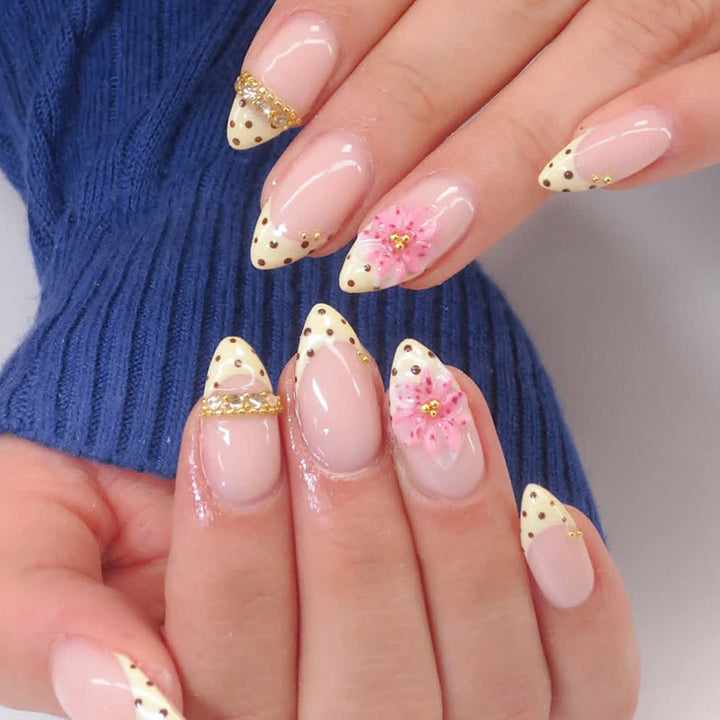 Floral Accent Gel Nail Art Bowlift