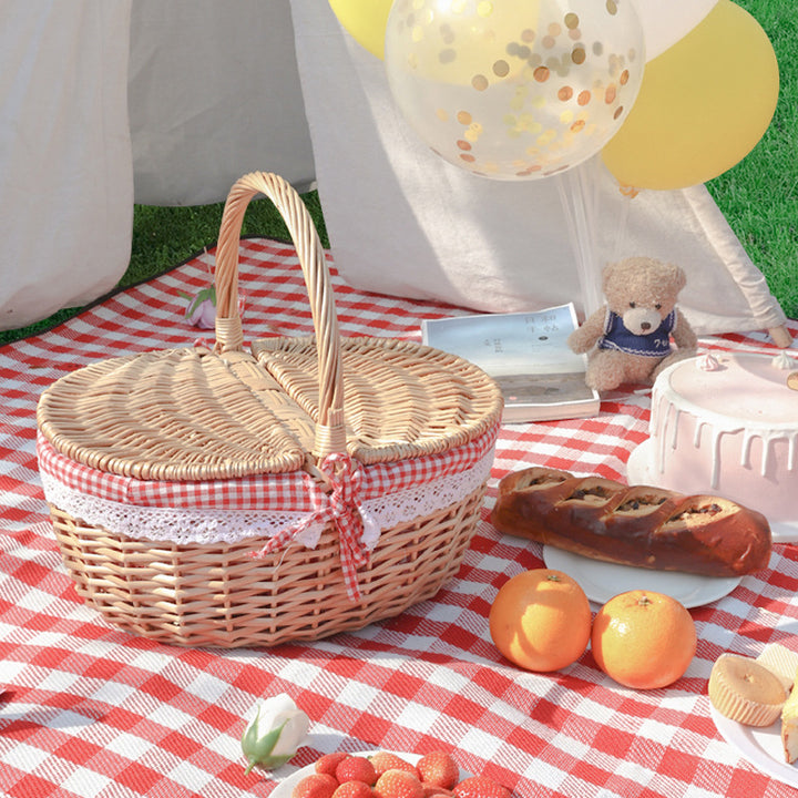 Ladies stylish storage basket with decorative fabric trim Bowlift