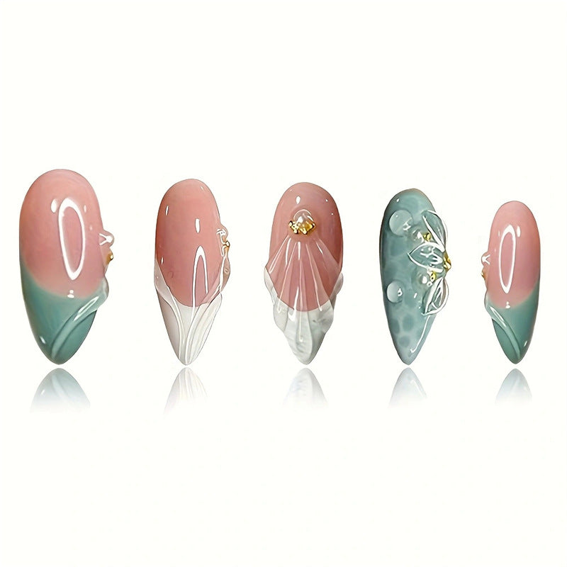 Artistic Stiletto Press-On Nails Bowlift