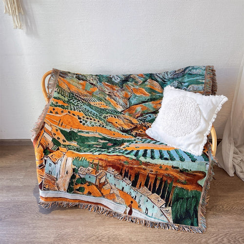 Artistic Landscape Tapestry Throw Blanket