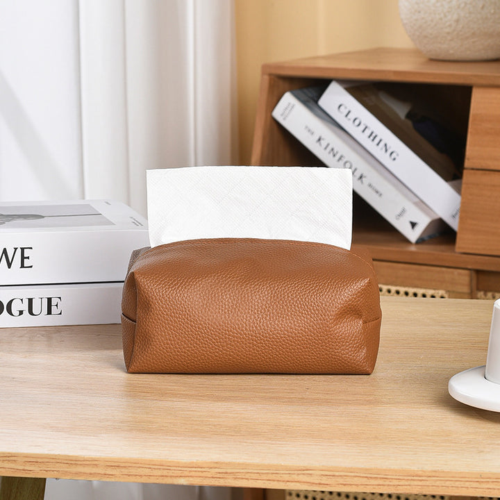 Premium Leather Tissue Box Cover Bowlift