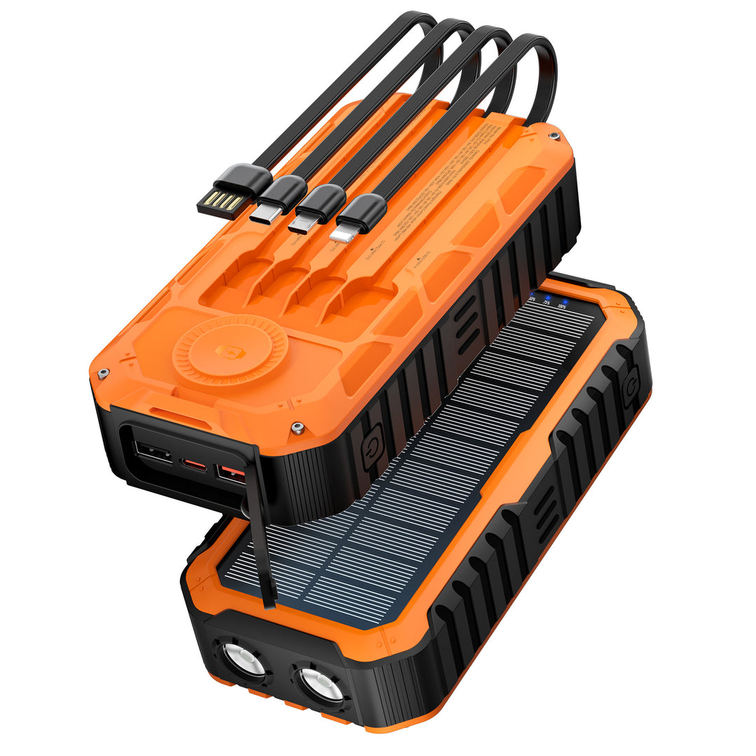 Multifunctional Solar Power Bank with Integrated LED Light Bowlift
