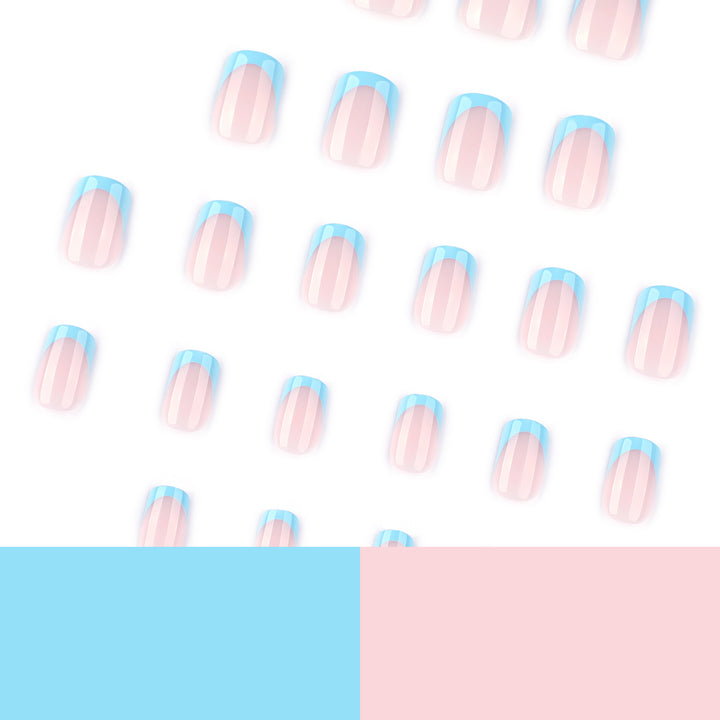 Elegant Manicure Artificial Nails with Pastel Colors Bowlift