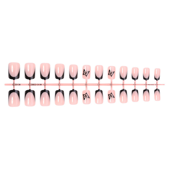 Decorative Press-On Nail Set with Elegant Bow Accents Bowlift