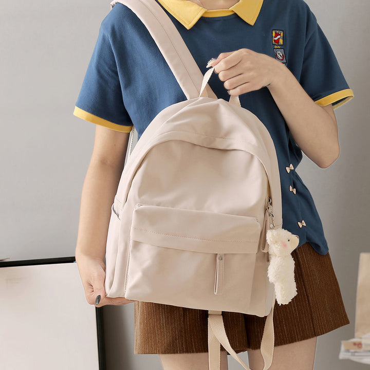 Casual Backpack with Plush Keychain Bowlift