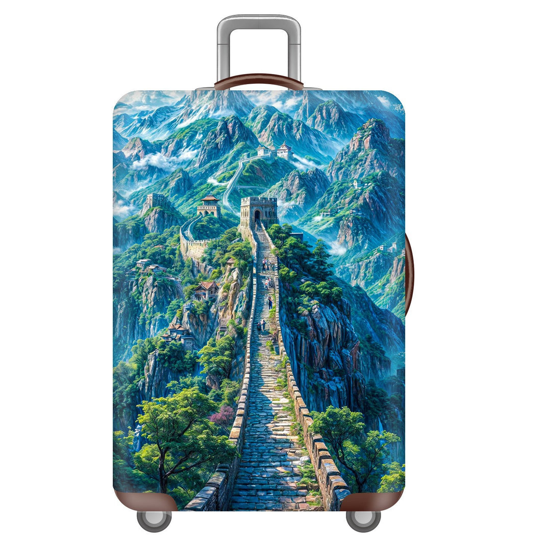 Unisex Hard Shell Suitcase with Dreamy Landscape Design Bowlift