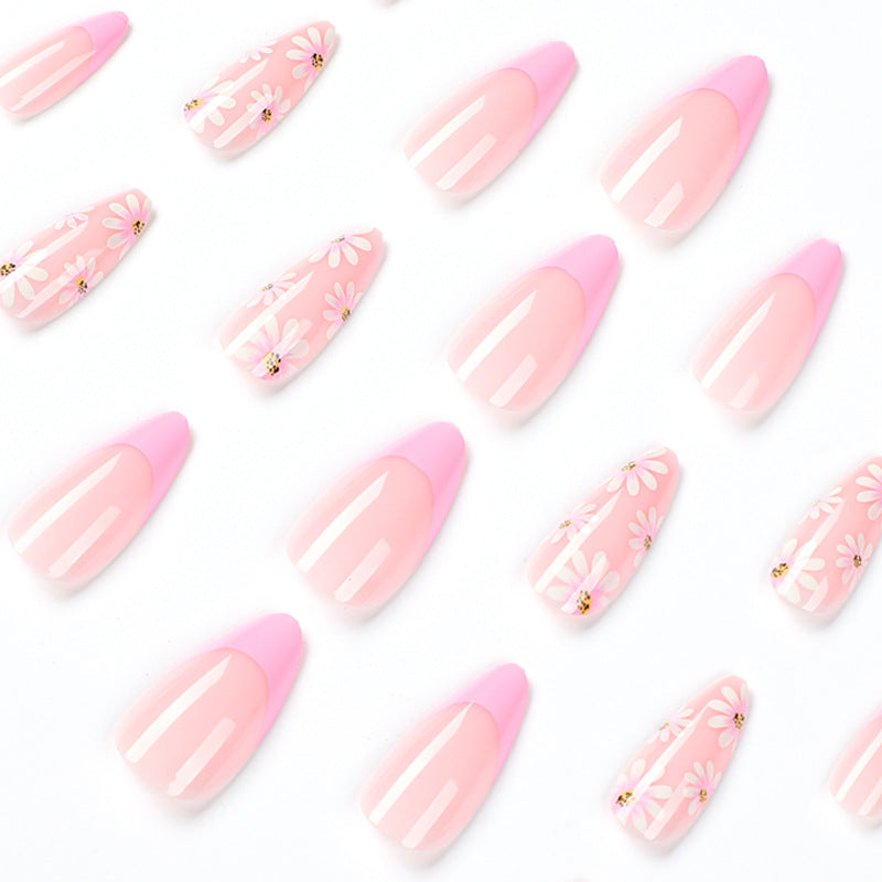 Artful Nail Extensions with Floral Design Bowlift