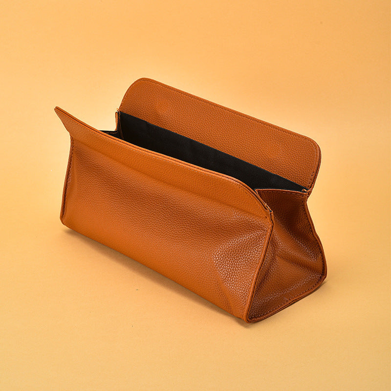 Textured Leather Cosmetic Pouch Bowlift