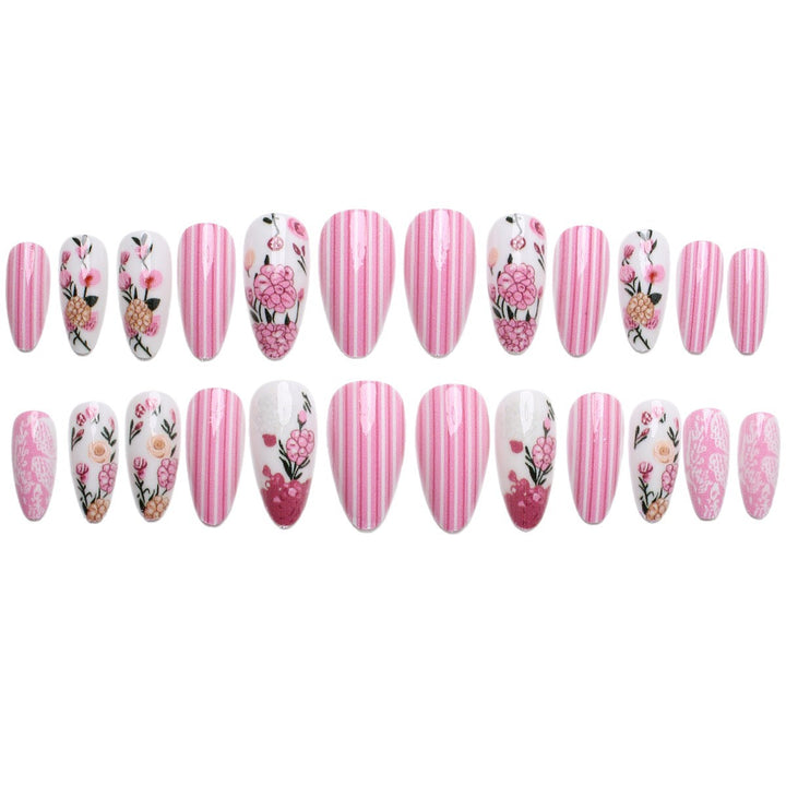 Artificial nails with floral 3D decorations Bowlift