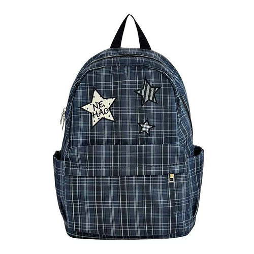 Stylish Plaid Patterned Backpack Bowlift
