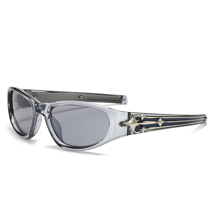 Women's sporty sunglasses in a modern design with a stylish metal frame Bowlift