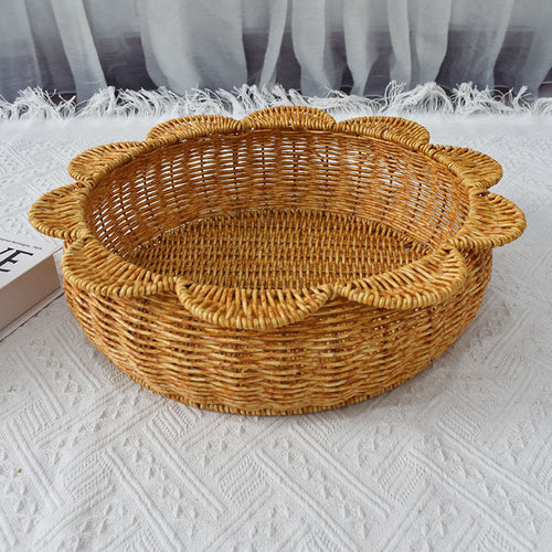 Decorative Woven Flower-Shaped Basket Bowlift