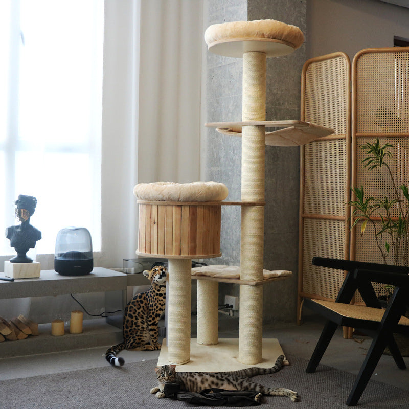 Cozy cat tree with multiple levels Bowlift
