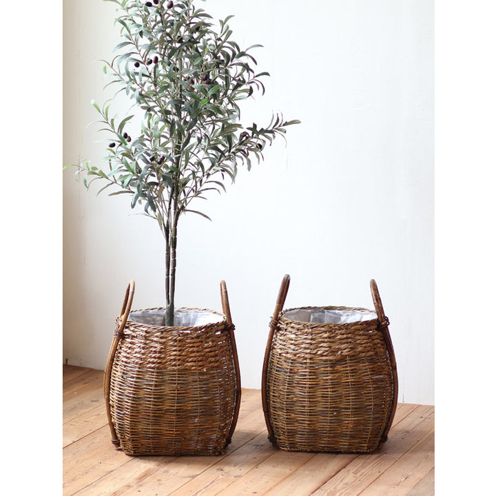 Braided storage basket with practical handles Bowlift
