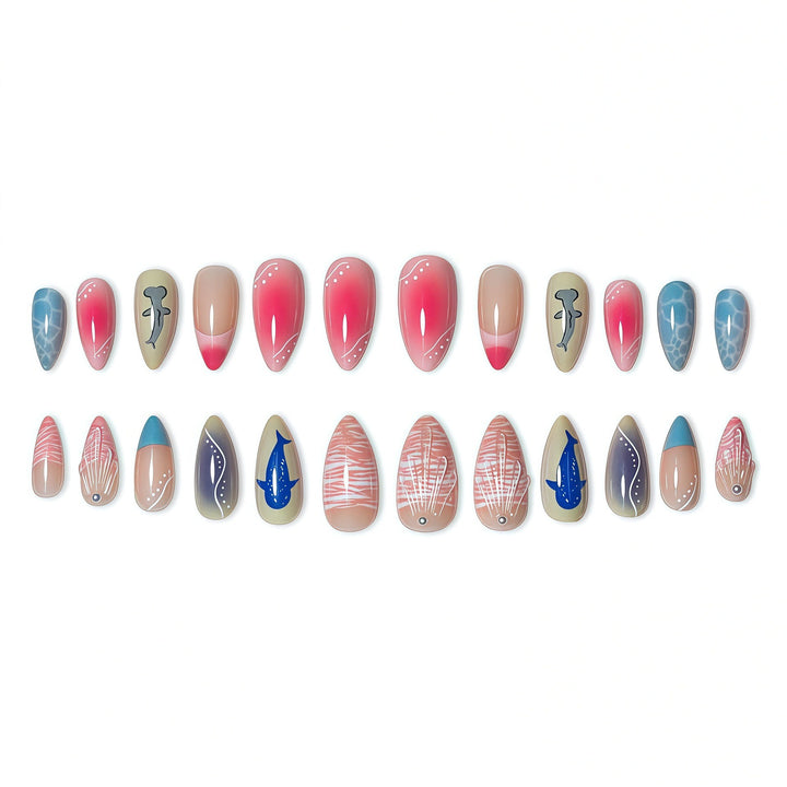Artistic Sea-Themed Nail Art Bowlift