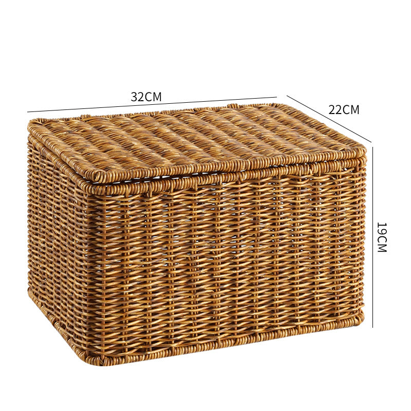Handcrafted Rectangular Wicker Storage Box Bowlift