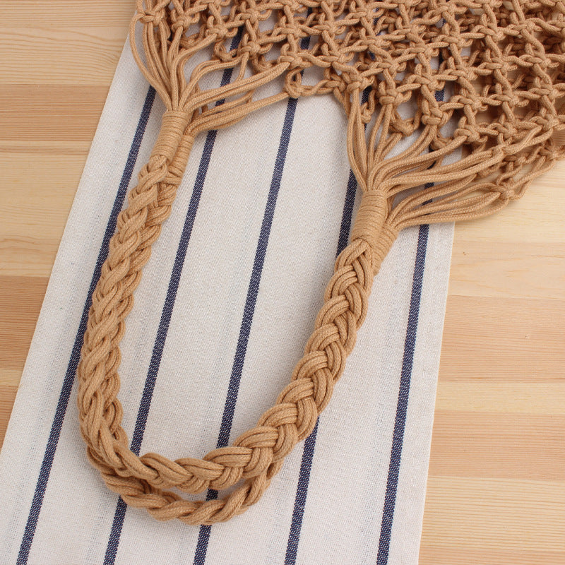 Mesh tote bag made of handcrafted natural material with unique pattern Bowlift