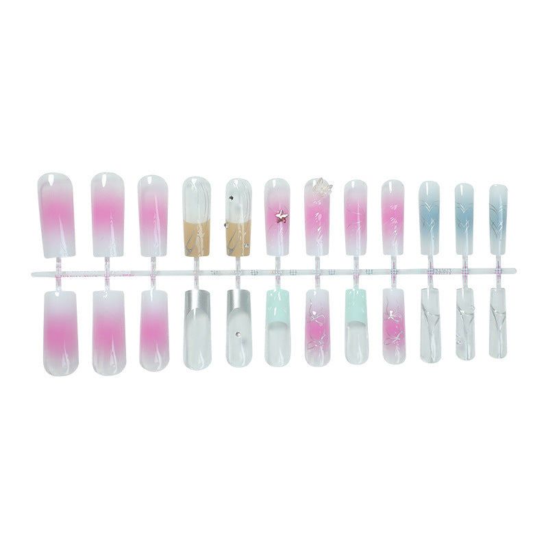Gradient Press-On Nail Art Set Bowlift